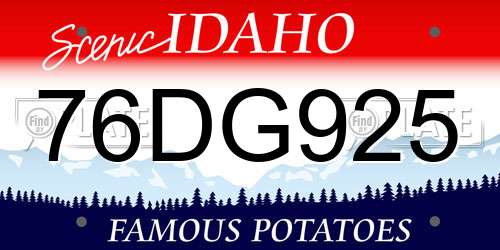 76DG925 Idaho License Plate