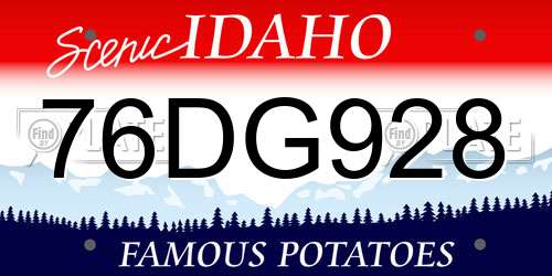 76DG928 Idaho License Plate