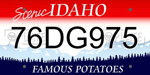 76DG975 Idaho License Plate