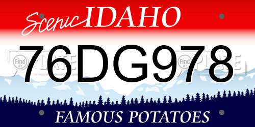 76DG978 Idaho License Plate