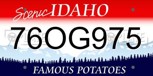 76OG975 Idaho License Plate
