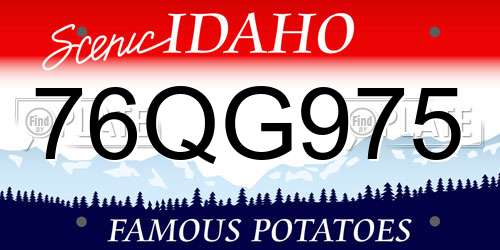 76QG975 Idaho License Plate