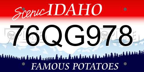 76QG978 Idaho License Plate