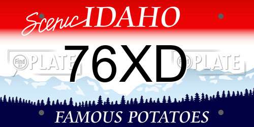 76XD Idaho License Plate