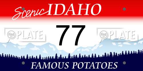 77 Idaho License Plate