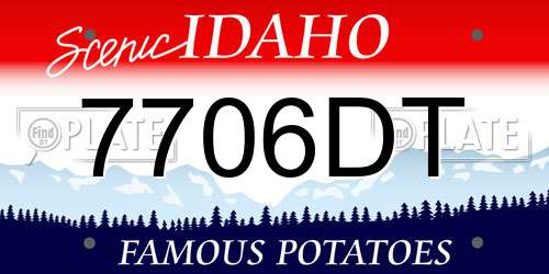 7706DT Idaho License Plate