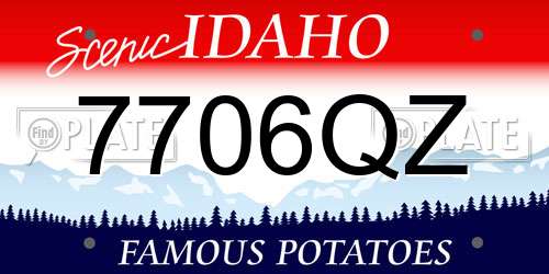7706QZ Idaho License Plate