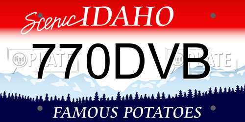 770DVB Idaho License Plate