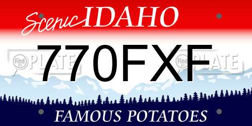 770FXF Idaho License Plate