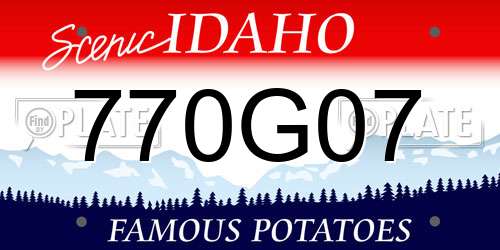 770G07 Idaho License Plate