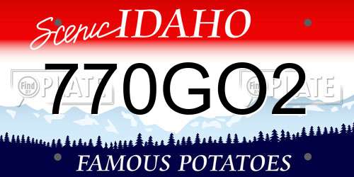 770GO2 Idaho License Plate