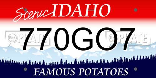 770GO7 Idaho License Plate