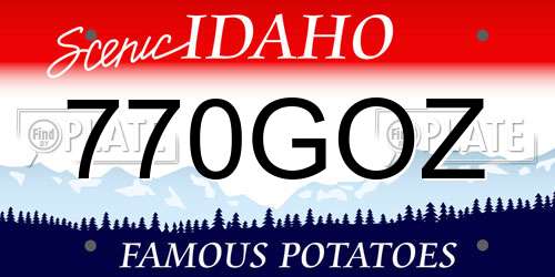 770GOZ Idaho License Plate