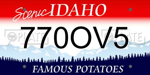 770OV5 Idaho License Plate
