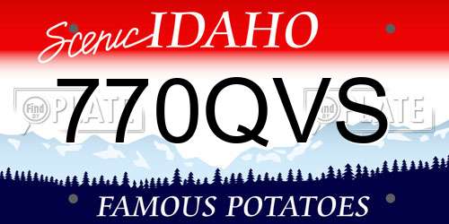 770QVS Idaho License Plate