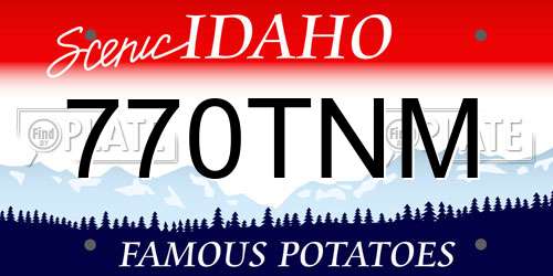 770TNM Idaho License Plate