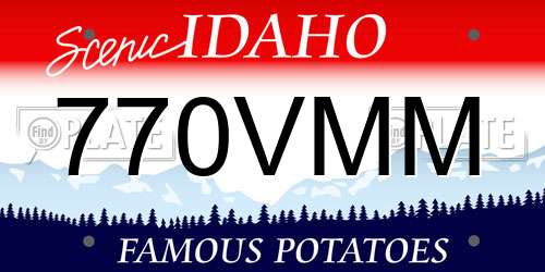 770VMM Idaho License Plate
