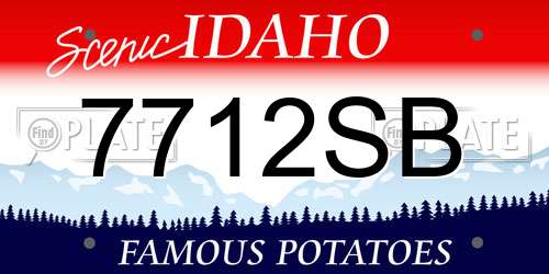 7712SB Idaho License Plate