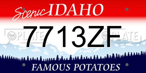 7713ZF Idaho License Plate