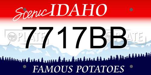 7717BB Idaho License Plate