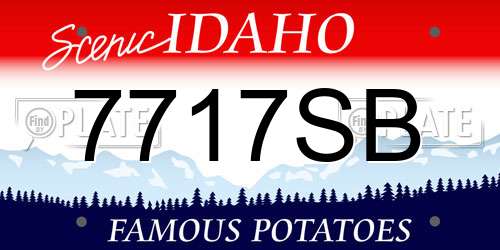 7717SB Idaho License Plate