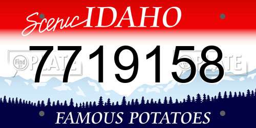 7719158 Idaho License Plate