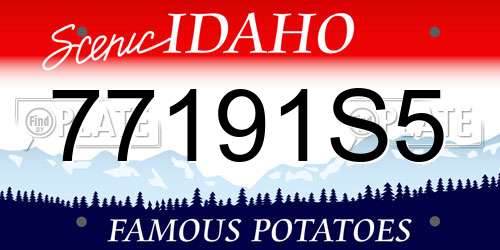 77191S5 Idaho License Plate