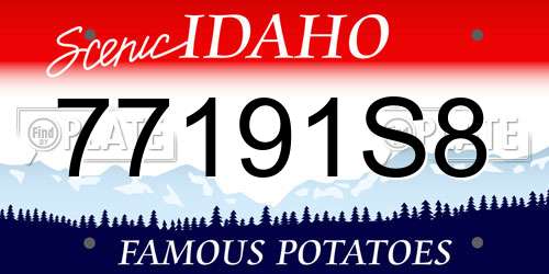 77191S8 Idaho License Plate