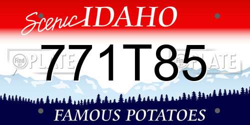 771T85 Idaho License Plate