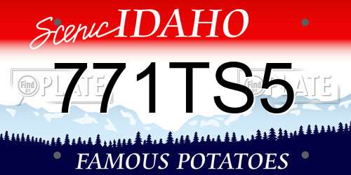 771TS5 Idaho License Plate