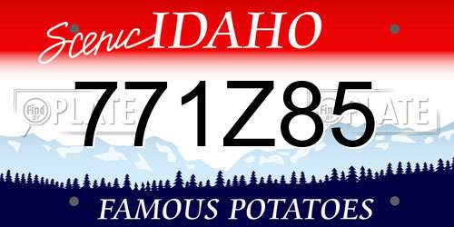 771Z85 Idaho License Plate