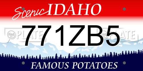 771ZB5 Idaho License Plate