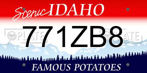 771ZB8 Idaho License Plate