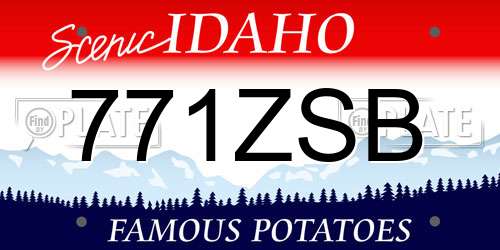 771ZSB Idaho License Plate