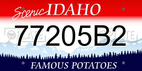 77205B2 Idaho License Plate