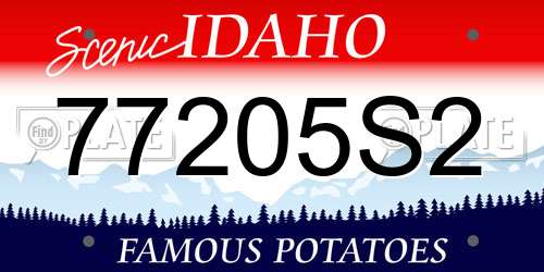 77205S2 Idaho License Plate
