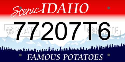 77207T6 Idaho License Plate