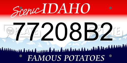 77208B2 Idaho License Plate