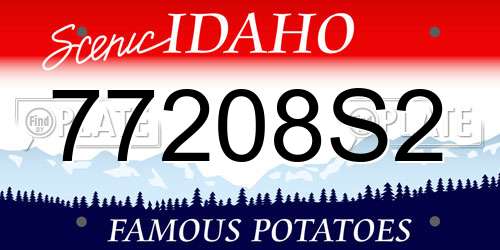 77208S2 Idaho License Plate