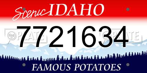 7721634 Idaho License Plate