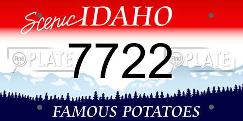 7722 Idaho License Plate