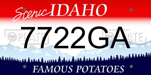 7722GA Idaho License Plate