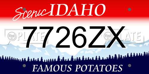 7726ZX Idaho License Plate