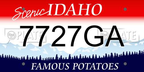 7727GA Idaho License Plate