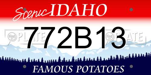 772B13 Idaho License Plate