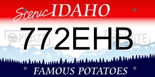 772EHB Idaho License Plate