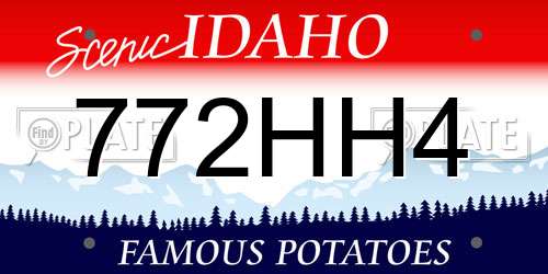 772HH4 Idaho License Plate