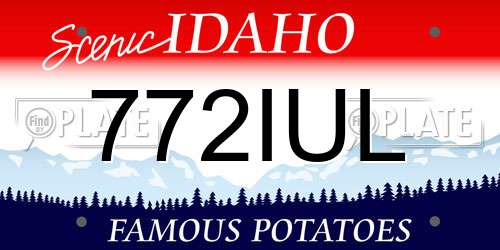 772IUL Idaho License Plate
