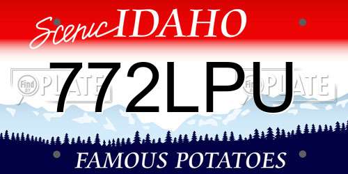 772LPU Idaho License Plate