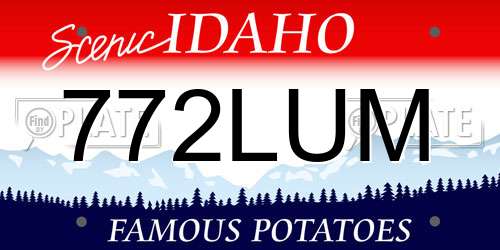 772LUM Idaho License Plate